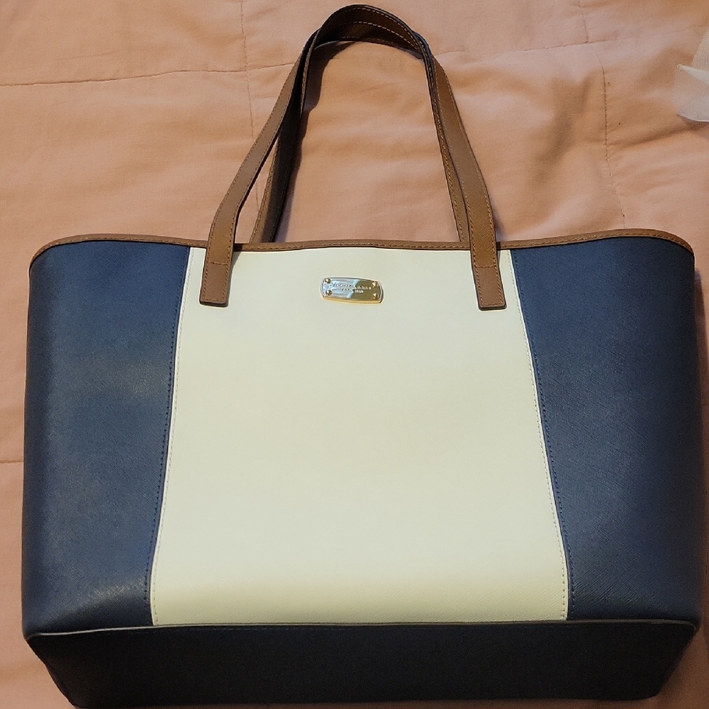 Michael Kors New With Tags Elegant Blue and Cream Tote Bag